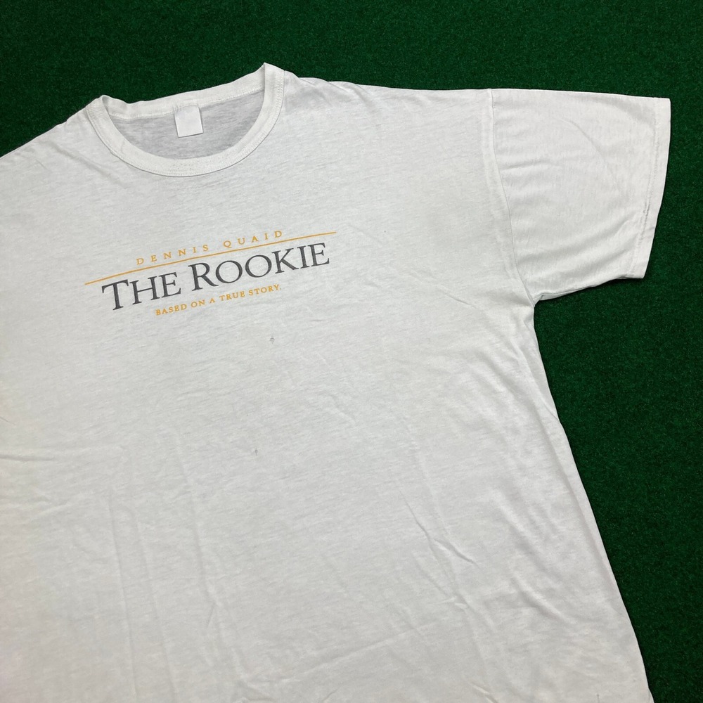 Vintage The Rookie‎ Shirt Mens XL White 2002 Dennis Quaid Movie Promo Film Y2K
